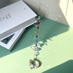 Big Heart Crystal Sun Catchers for Windows Hanging, Double-Spiral Design Gazi…