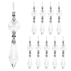 20-Pack Crystals Prisms Glass Tip Beads, 75mm Pendant Hanging [Clear]
