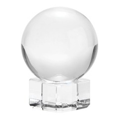 40mm/1.6 Inch K9 Crystal Glass Ball with Stand Solid Crystal Ball [Clear]