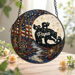 Personalized Papa Stained Glass Suncatcher Fathers Day Gift