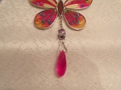 Butterfly Suncatcher Pink, White, Blue Glitter