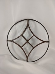 Round Decorative Leaded Stained Glass Clear Beveled Glass Suncatcher 8″