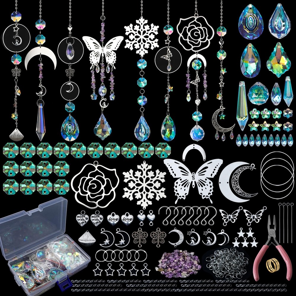 DIY Suncatchers, 400pcs Sun Catchers Making Supplies Kit Art and Crafts for A…