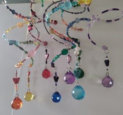 Spiral Spin Sun Catcher Crystal Ball Window Patio Lanai Porch Colorful Sparkle