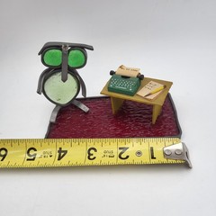 Vintage Stained Glass & Metal Sculpture of Owl 1975 Business Card Holder?