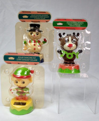 Solar Powered Dancing Christmas House Figures Reindeer Elf Snowman