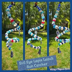 Evil Eye Beaded Charm Lapis Lazuli Spiral Protection Sun Catcher