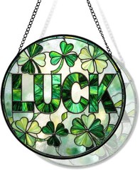 Luck Shamrock Ornament, St. Patrick’s Day Green Decor Gift for Luck Suncatcher