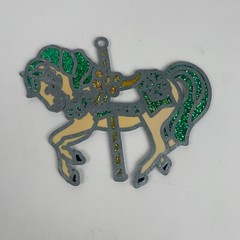 Set of 5 Vintage Carousel Horse Suncatchers Stained Glass Window Decorations