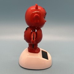 Solar Powered Dancing Red Devil Bobble Head Toy Tested Works!