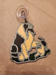 Collie Dog Suncatcher Faux Stained Glass Window Plastic Vintage