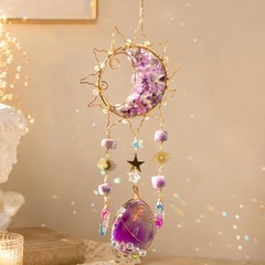 Amethyst Crystal Suncatchers for Windows Hanging Decor Rainbow Sun Catcher fo…