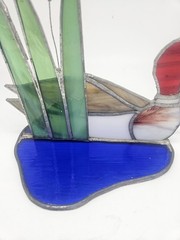 Vintage Suncatcher Mallard Duck Stained Glass Free Standing Window Decor