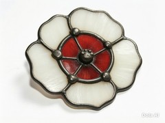 Handmade Stained Glass Boho Poppy Flower Hanging Suncatcher Australian Made Gift