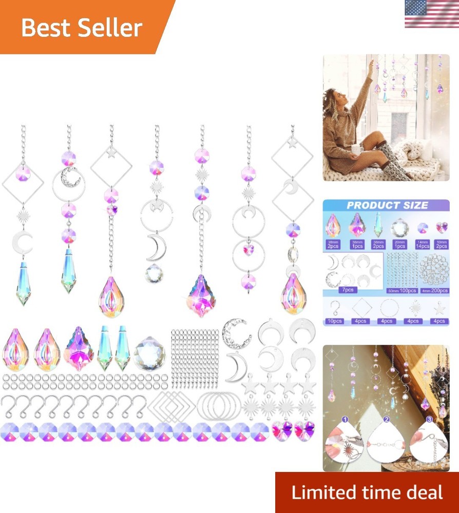 Elegant DIY Crystal Sun Catchers Kit – 355 Pieces for Indoor and Garden Use