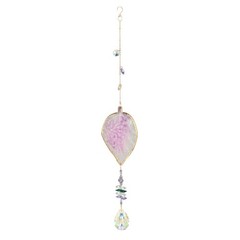 Hanging Crystal Suncatcher, Sun Catchers Indoor Window, Leaf-Shaped Crystal H…