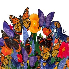 3D PopUp Bouquet Card Lavender Butterfly Greeting for All Occasions