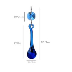 12pcs Raindrop Crystal Chandelier Prisms Parts, Colored 53mm Hanging Crystals…