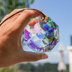 3Inch Rainbow Sun Catcher Crystals for Windows AB Colored Large Crystal Octagona