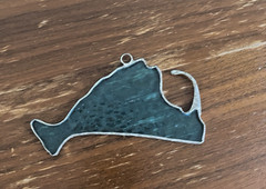 Vtg 5″ Cape Cod Teal Blue Hanging Suncatcher Coastal Nautical Decor Art Piece