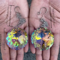 2pcs, Round Crystal Sun Catchers, Glass Prism Hanging Sun Catchers, Rainbow