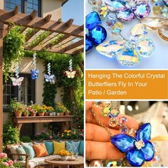 LUMITI 6pcs Crystal Butterfly Suncatchers Hanging Ornaments, Rainbow Maker Su…