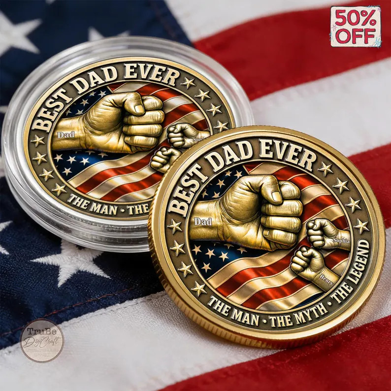 Personalized Dad Gift Keepsake 3D Print Coin