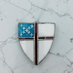 Vintage Episcopal Church Shield Suncatcher Wall Hanging Ornament 4″x3.5″