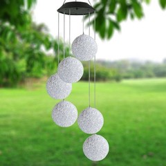 Color Changing Solar Power Wind Chime Spiral Spinner Crystal Ball
