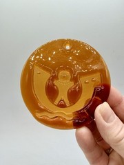 60’s Holmegaard Michael Bang Noah’s Ark Sun catcher Round Orange Vintage Denmark