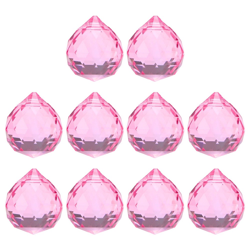 10-Pack Crystal Ball Prisms, 24mm/0.94 Inch Pendant Hanging [Light Pink]