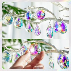 kanpura 10pcs Colorful Crystal Suncatcher Prism 38mm x 8;30mm x 2, Ab,10pcs