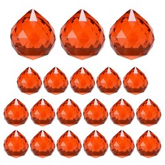 20-Pack Crystal Ball Prisms, 24mm/0.94 Inch Pendant Hanging [Red Brown]