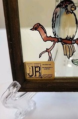 Vintage Painted Glass Art By Austrian Artist Johann Rumpf Wien Birds Robin Lot 2