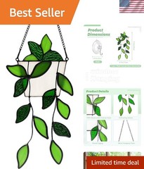 Timeless Green Stained Glass Suncatcher for Fresh & Stylish Home Decoration