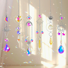 Sun Catchers 6Pieces Colorful Crystals Suncatcher with Chain Pendant Ornaments H