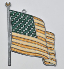 4th of July American Flag Stars & Stripes Stained Glass Suncatcher Ornament