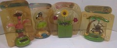 LOT OF 4 VINTAGE DANCING SOLAR TOYS – INCLUDES HULA GIRL & SWINGING MONKEY- NEW!