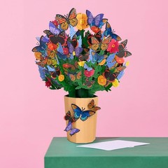 3D PopUp Bouquet Card Lavender Butterfly Greeting for All Occasions