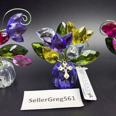 Ganz Tulips Posey Pots Beautiful Rhinestone Photo Card Holders – Set Of 3