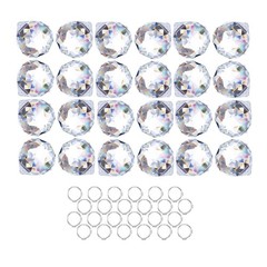 24pcs Clear Crystal Ball Prism Suncatchers for Rainbow Window Decor, 20mm