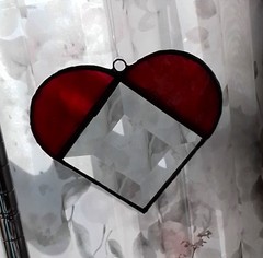 Stained Glass Heart Handcrafted in Oklahoma By Designer/Artist Made in America