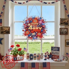 TSRUVYL 4th July Fireworks Diamond Suncatcher