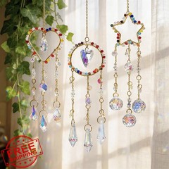 HandD Star Heart Moon Crystal Suncatcher Colorful