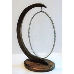 Nautical Glass Suncatcher Wood Stand Oak Sailboat Ocean Bird Chain Edge
