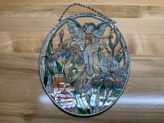 AMIA Handcrafted Glass Oval Fairy Sun-Catcher 9” X 6.5”