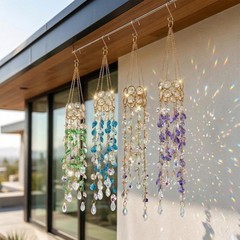 Crystal Suncatchers for Window Hanging Decor Prism Rainbow Maker with Chain