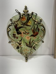 Glass Hummingbirds Sun Catcher Wall Hanging With Brass Frame