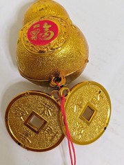 Feng Shui 2025 Horse Gourd Chinese Gold Coins Money Prosperity Good Luck Charm