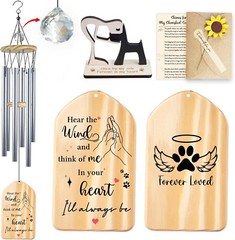 Natural Wind Chimes Hanging Memorial Gifts for Loss of Dog Cat Sympathy Gift Pet